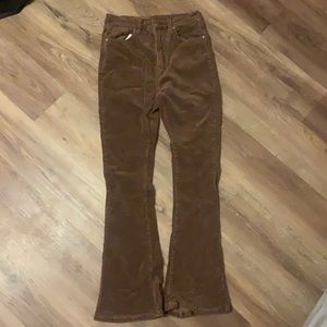 Brown flared jeans corduroy